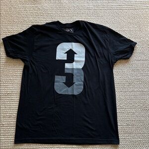 Black T-Shirt with Silver Graphic by X